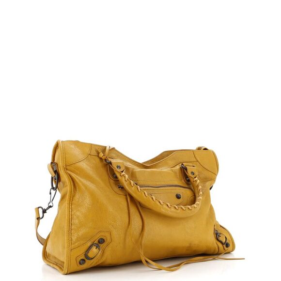 Balenciaga City Classic Studs Bag Leather Medium Yellow - Picture 3 of 10